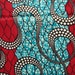 Red and blue/green all at sea African wax print batik fabric BY THE YARD 100% cotton