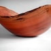 carved wooden bowl, apricot , not turned