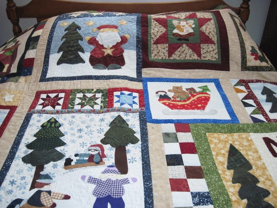 Christmas Quilt Queen size Applique