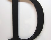 Wood Letter A Sign 15 Inch Painted Black by DimeStoreVintage