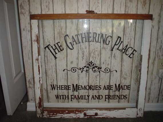  Family wall decal The Gathering Place vinyl lettering wall