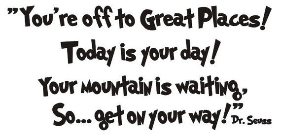 Dr Seuss wall decal You're off to Great Places Dr Seuss