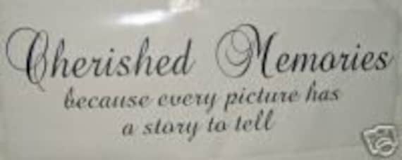 Items similar to Cherished Memories, Vinyl lettering wall words quotes