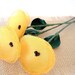 Handmade flowers with stems- set of 3 pcs- GOLDEN ORANGE