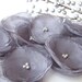 NEW STYLE- Handmade organza sew on flower appliques (14pcs)- ASH GRAY