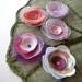 Handmade organza satin sew on flower appliques (5 pcs)- OOAK Destash Bag in Assorted Colors (mix set 184)- Shades of Pink