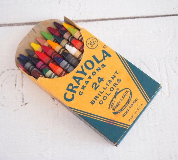 Vintage 1950s Mid Century Complete Box of Crayola