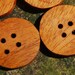 4 Handmade Reclaimed Mahogany Wood Buttons, 1 Inch (25 mm), 4 Holes