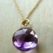 Pink Amethyst Drop Necklace