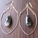 Moonstone Arrow Chain Earrings - 14k Gold