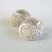 Vintage Monet Silver Earrings Textured Domes Sixties Clip On