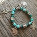 Handmade Artisan Turquoise and Silver Charm Bracelet