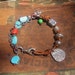 COUPON SALE Artisan Bracelet, Sleeping Beauty Turquoise, African Trade Beads, Thai Silver, Leather ,Silver Chain, Handmade Jewelry