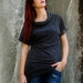 SAMPLE SALE Half Price Grey Jersey Top or Mini Dress with Collar and Short Sleeves