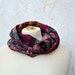 Cowl Scarf with Mixed Fabrics, Wine Red Purple Recycled