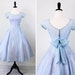 vintage 1950s 50s dress // Sky Blue and Lavender Cupcake Dress with Eyelet Panels and a Sweet Big Bow