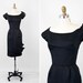 r e s e r v e d - 1950s dress / 50s dress / Black Wiggle Cocktail Dress with Avant Garde Bows by Pat Sandler