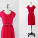 vintage 1960s 60s dress // Mad Men Dress // Hot Pink Adele Simpson Wiggle Dress with Bow Belt
