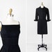 1950s dress / black 50s dress / Black Cocktail Wiggle Dress and Jacket Set