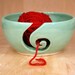 Yarn Bowl - Aqua Spiral Knitting Bowl - Ceramic Yarn Bowl - Handmade Ceramic Knitting Bowl - Turquoise Pottery