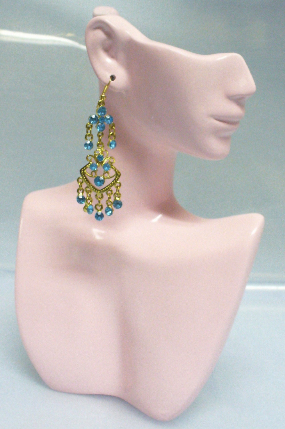 Pink Earring Necklace Mannequin Bust Display by WithTheseHands3113