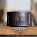 Personalised cow hide cuff with your initials hand stamped on kangaroo leather feature