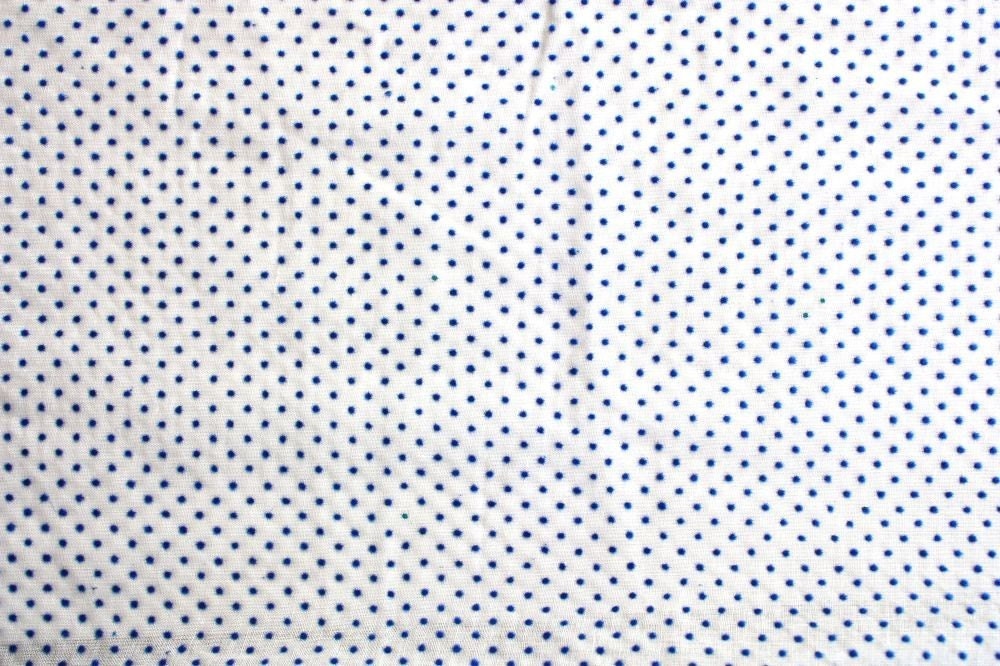 Vintage Dotted Swiss Fabric Blue on White by VintageByLemonTree
