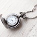 Steampunk Watch Necklace - Black pocket watch (PW004) - Christmas in July sale - christmasinjuly cij