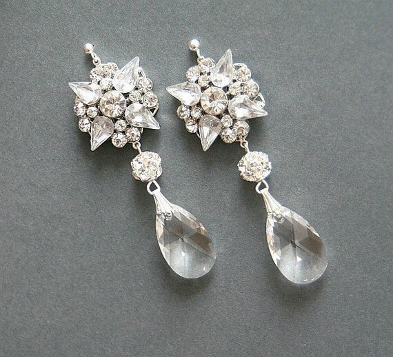 Items similar to Dangle Crystal earrings Style 463 Made to Order on
