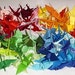96 Origami Cranes Origami Paper Crane - Made of 7.5cm 3 inches Japanese Paper - Small - 48 Colors Pink Red Orange Yellow Green Blue