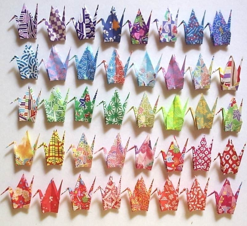 40 Small Origami Cranes Origami Paper Cranes Paper Crane