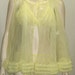 Vintage 3-Piece Set Robe Panties Bra Yellow Nylon Chiffon Chic Lingerie Large Babydoll