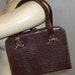 Vintage Lizard Skin Kelly Purse Brown Handbag Clutch