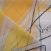 vintage vera scarf, sheer, handrolled in Japan, part silk, yellow and pale orange