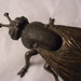 vintage large insect ashtray, brass, metal, fun decorative item