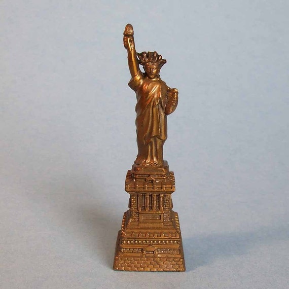 Tiny Metal Statue of Liberty Copper Finish