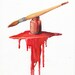 Artist's Brush - Red - original watercolor painting
