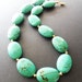 Chunky Turquoise Oval Necklace, Statement, Gemstone, Gold