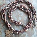 REDUCED by over 25% Cross Pendant Pewter Garnet Ashanti Style with Crazy Horse Stone, and Hill Tribes Silver