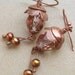 Earrings Copper Glass Blossom Metalwork Fuchsia Flower