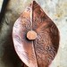 Leaf Clasp Large Antiqued Copper Riveted Textured Hook and Eye for Necklace