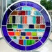 Multicolored Round Geometric Stained Glass Panel
