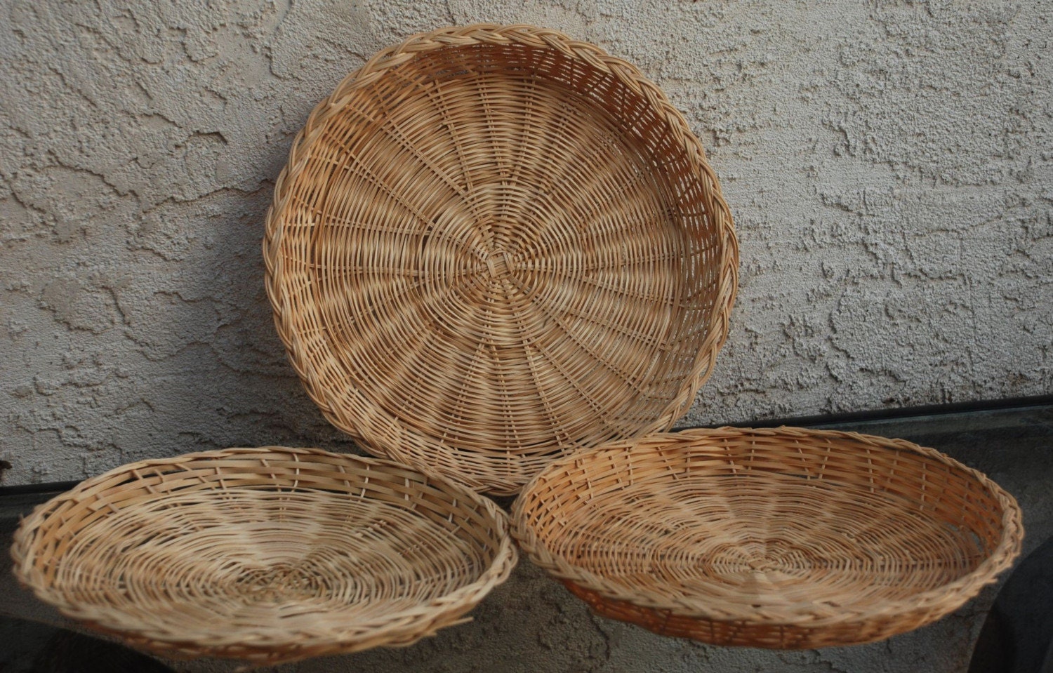 Vintage Wicker Plate Holders