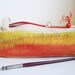 Pencil Pouch Canvas Bag Orange and Yellow Tote