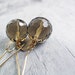 Smokey Quartz Gold FIlled Dangle Earrings Stone Rounds Faceted Beads Taupe Brown