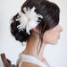 RESERVED for katiedoc313 - GEORGETTE Feather Hair Piece Flower Bridal Headpiece Wedding Hair Flower