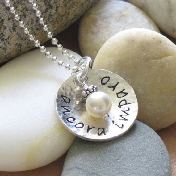 ANCORA IMPARO hand stamped sterling jewelry