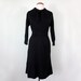 SALE 60s dress / noir wool jersey bow belted (m - l)