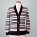 70s sweater / striped knit cardigan (xs - s)