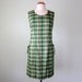 60s dress / green plaid shift sundress (l - xl)